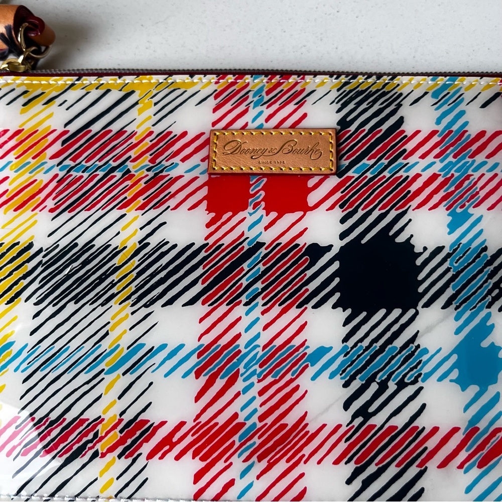 Dooney and Bourke Plaid tartan leather tassel clutch. NWT - Picture 2 of 4